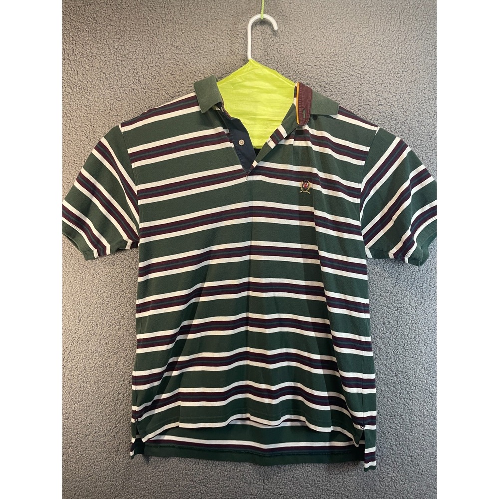 Vintage Tommy Hilfiger Men's Striped  Polo Shirt Size‎ Large